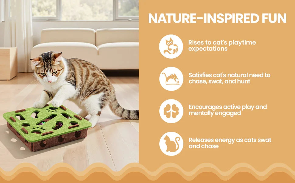 PurrPuzzle™ Interactive Cat Maze Toy with Bell Balls