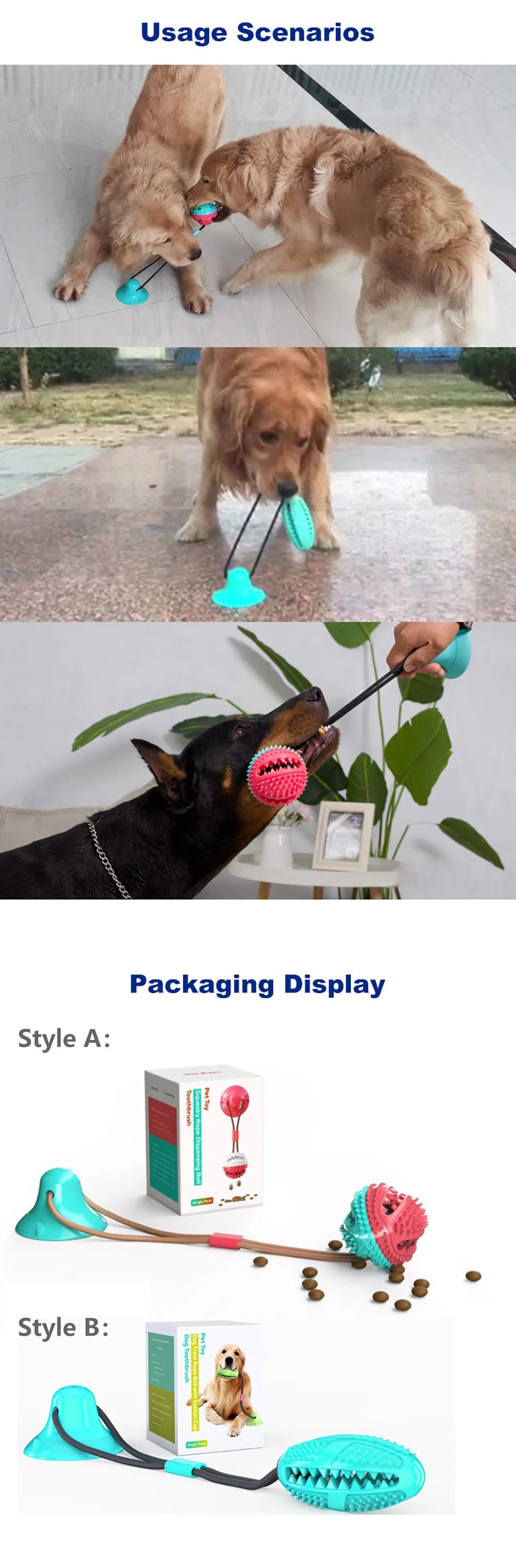 TugClean™ Interactive Suction Cup Chew Toy for Dogs