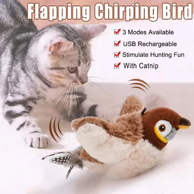ChirpWing™ Rechargeable Touch-Activated Bird Toy for Cats & Dogs