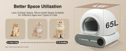 NeverScoop — 65L Smart Self-Cleaning Litter Box