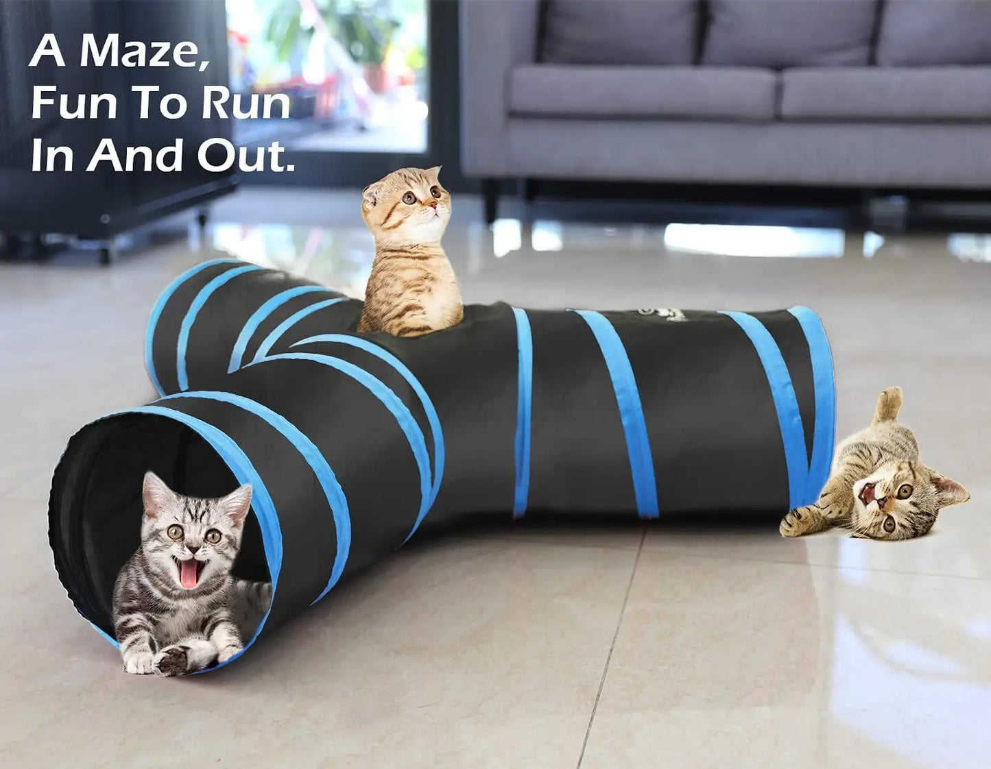MazePaws™ Collapsible Cat Tunnel & Play Maze