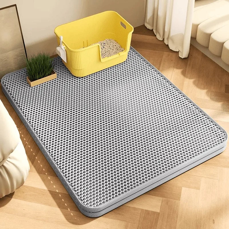 CleanPaws™ Extra-Large Waterproof Cat Litter Mat – Double Layer & Non-Slip