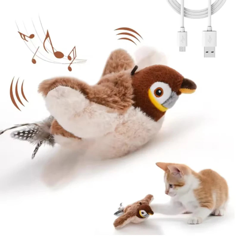 ChirpWing™ Rechargeable Touch-Activated Bird Toy for Cats & Dogs