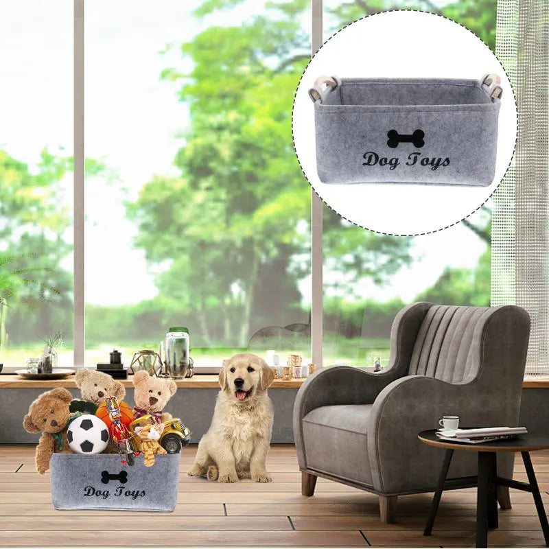 ToyTidy™ Felt Pet Toy Storage Basket