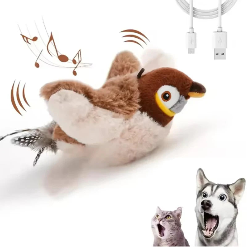 ChirpWing™ Rechargeable Touch-Activated Bird Toy for Cats & Dogs