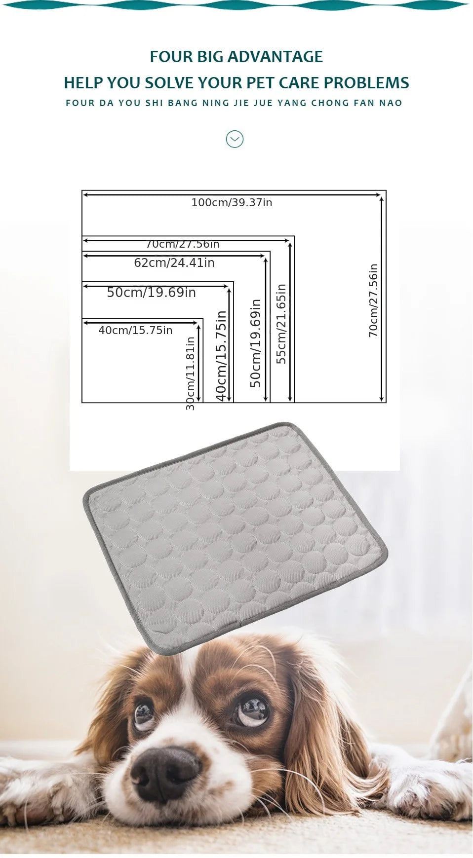ChillPaws™ Cooling Mat for Dogs & Cats – Summer Cooling Pet Bed
