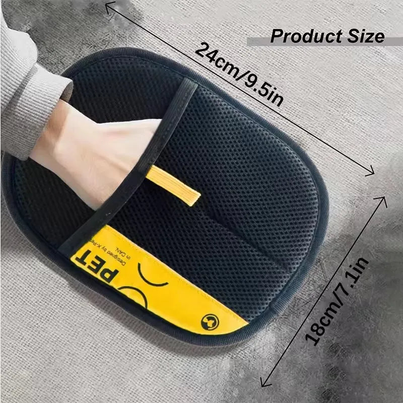 Pet Cats Hair Remover Gloves Electrostatic for Dogs Reusable Washable Grooming Glove with 2-In-1 Lint Roller Brush