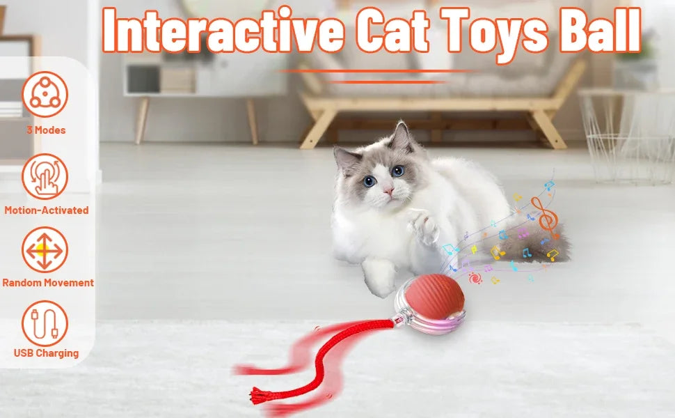 MouseChase™ Smart Rolling Cat Toy with Faux Tail