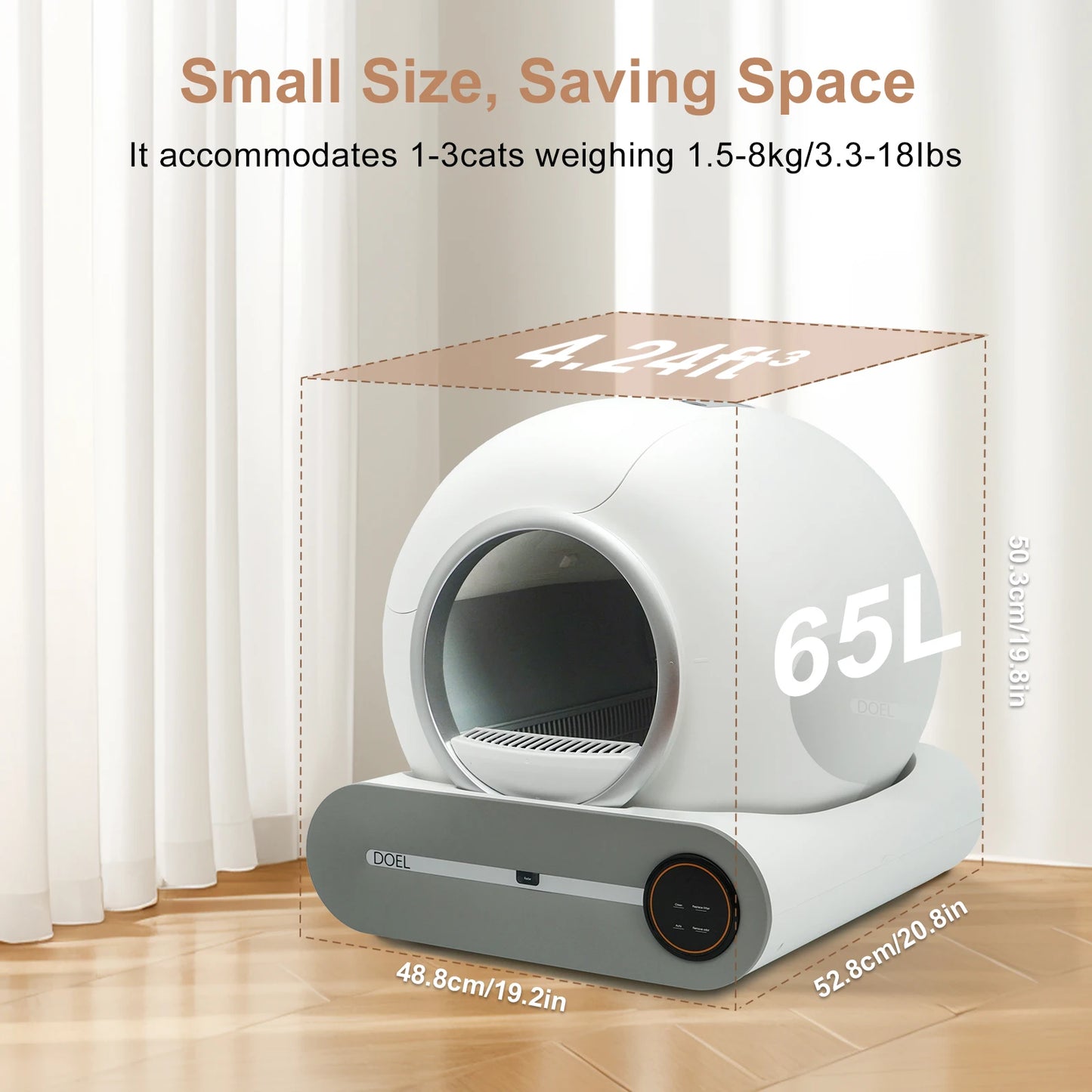 NeverScoop — 65L Smart Self-Cleaning Litter Box