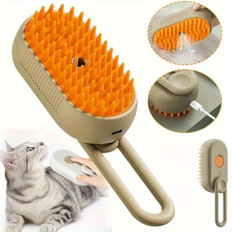 PurrSpa™ 3-in-1 Steam Grooming Brush for Cats