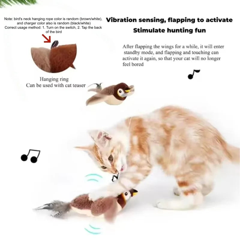 ChirpWing™ Rechargeable Touch-Activated Bird Toy for Cats & Dogs
