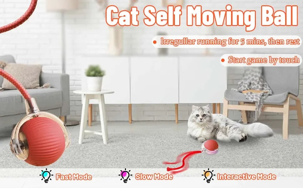 MouseChase™ Smart Rolling Cat Toy with Faux Tail