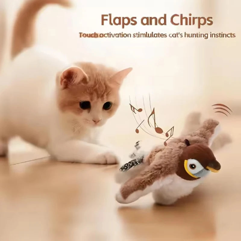 ChirpWing™ Rechargeable Touch-Activated Bird Toy for Cats & Dogs