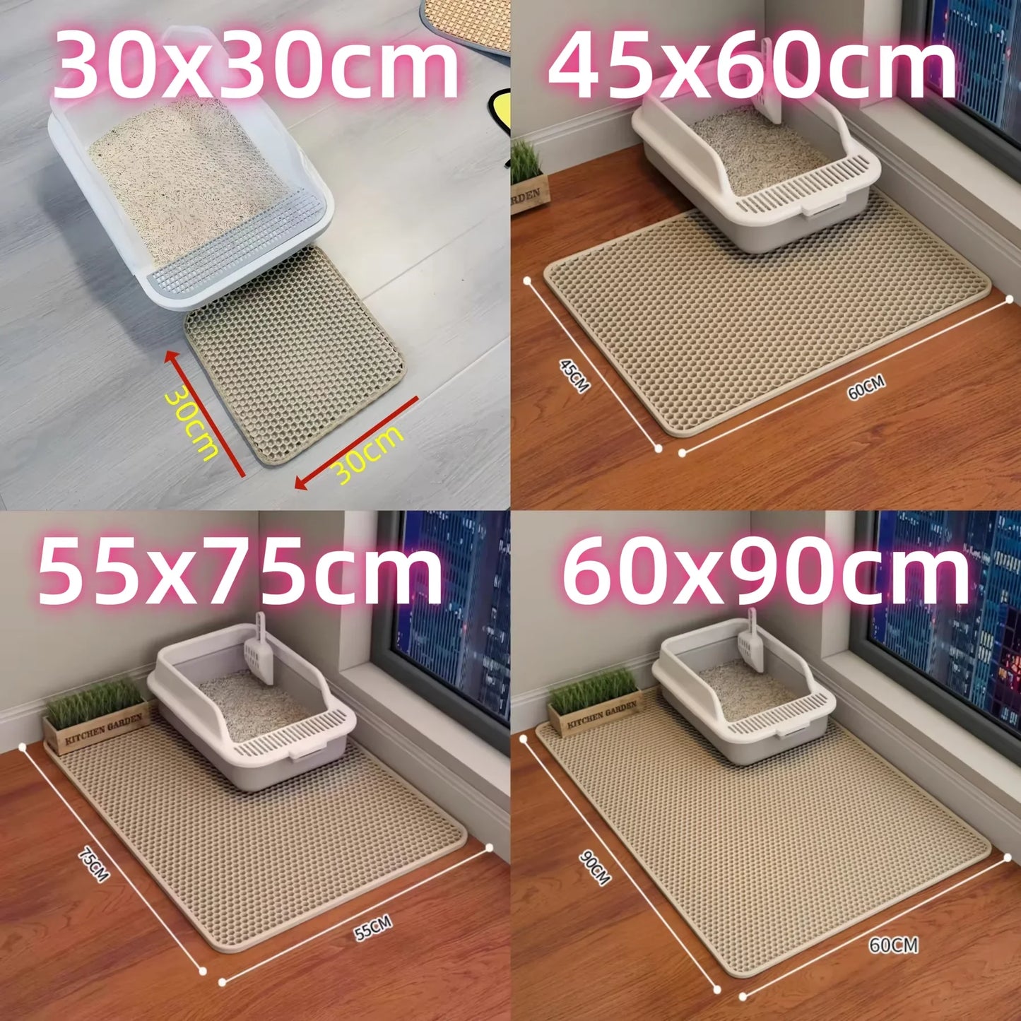 CleanPaws™ Extra-Large Waterproof Cat Litter Mat – Double Layer & Non-Slip