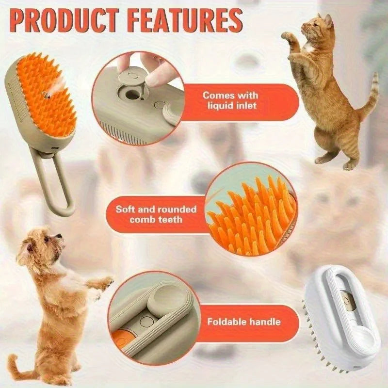 PurrSpa™ 3-in-1 Steam Grooming Brush for Cats