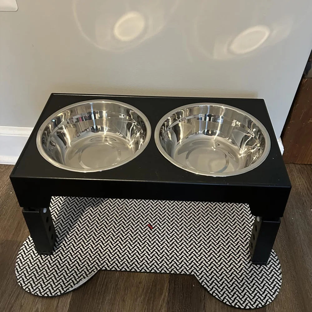ElevaBowl™ Adjustable Elevated Dog Feeder with Stainless Steel Bowls