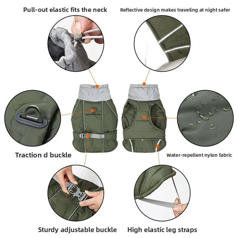 FrostPaw™ Waterproof Reflective Winter Dog Jacket