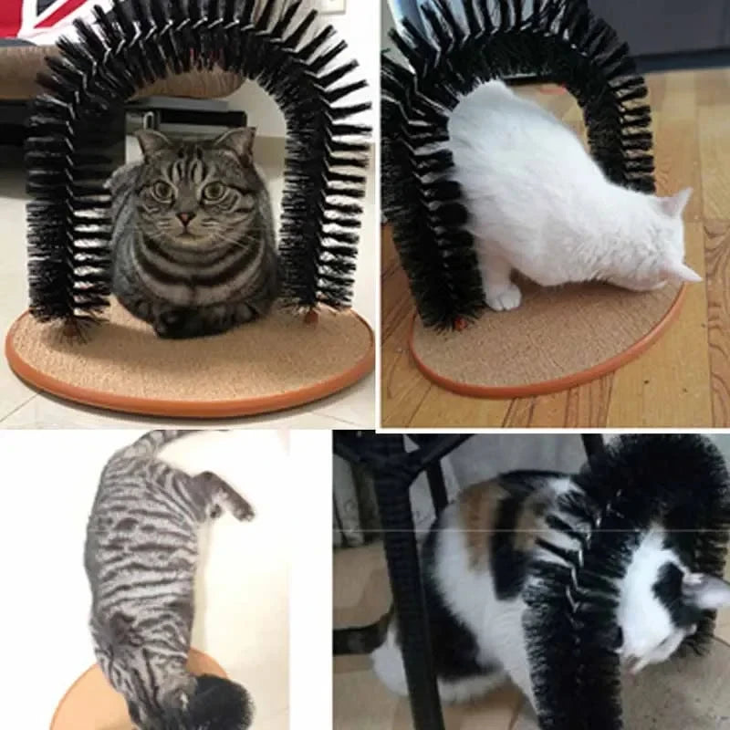 PurrSpa™ Self-Grooming Arch for Cats with Scratching Pad