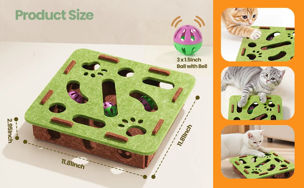 PurrPuzzle™ Interactive Cat Maze Toy with Bell Balls