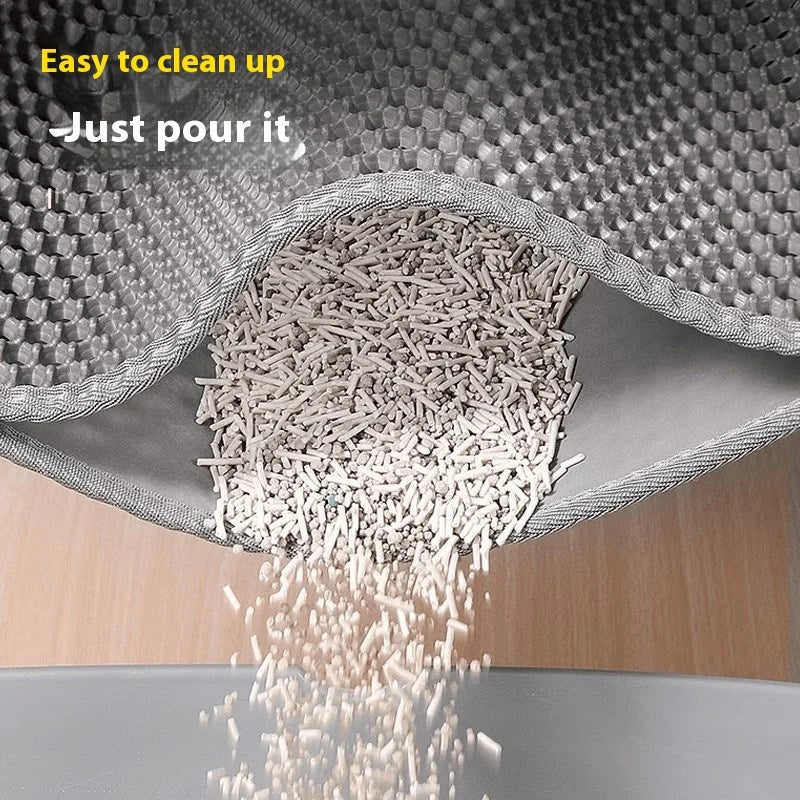 CleanPaws™ Extra-Large Waterproof Cat Litter Mat – Double Layer & Non-Slip