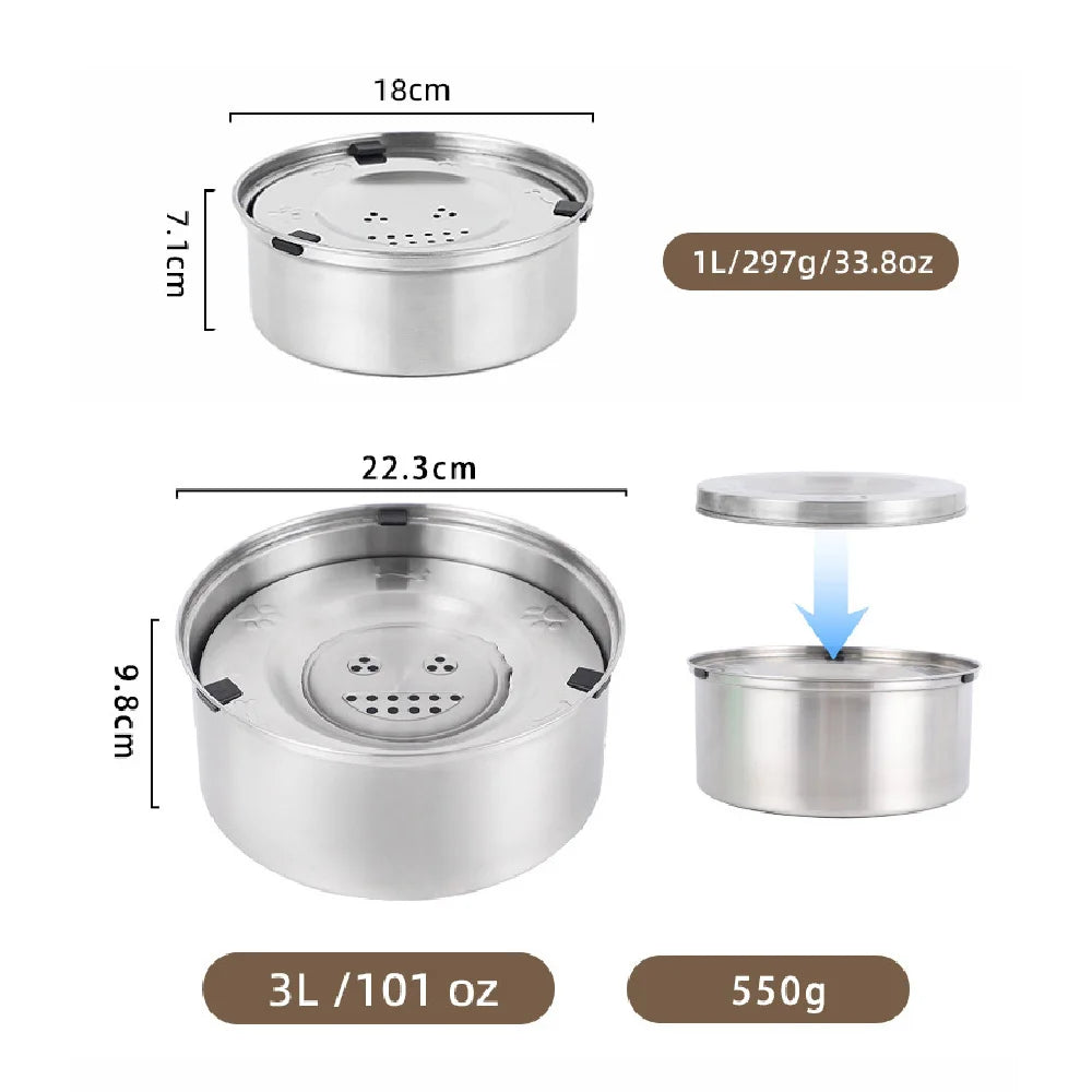 HydraGuard™ Stainless Steel No-Spill Dog Water Bowl