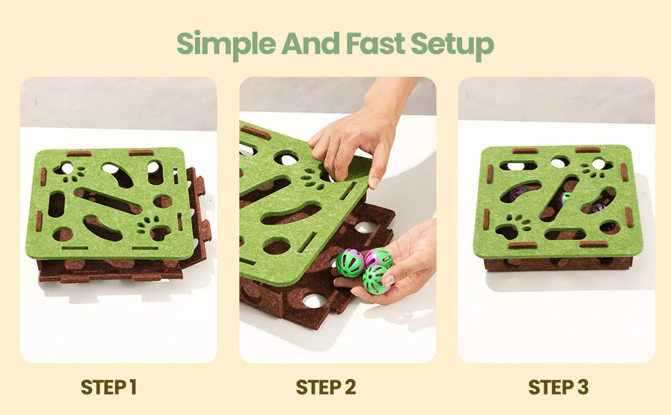 PurrPuzzle™ Interactive Cat Maze Toy with Bell Balls