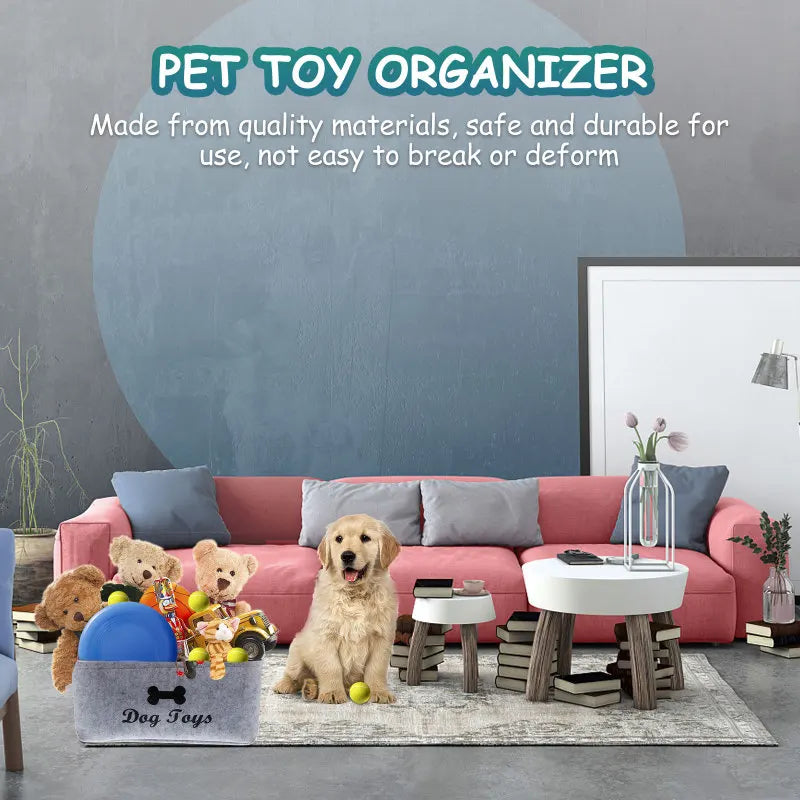ToyTidy™ Felt Pet Toy Storage Basket