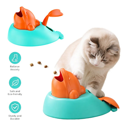 Interactive Cats Treat Dispenser Toy Cute Whale Shape IQ Puzzle Slow Feeder Fun Training Pet Launcher Toys for Kittens Small Dog