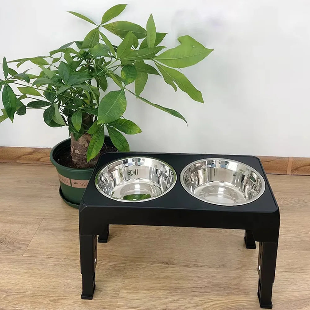 ElevaBowl™ Adjustable Elevated Dog Feeder with Stainless Steel Bowls