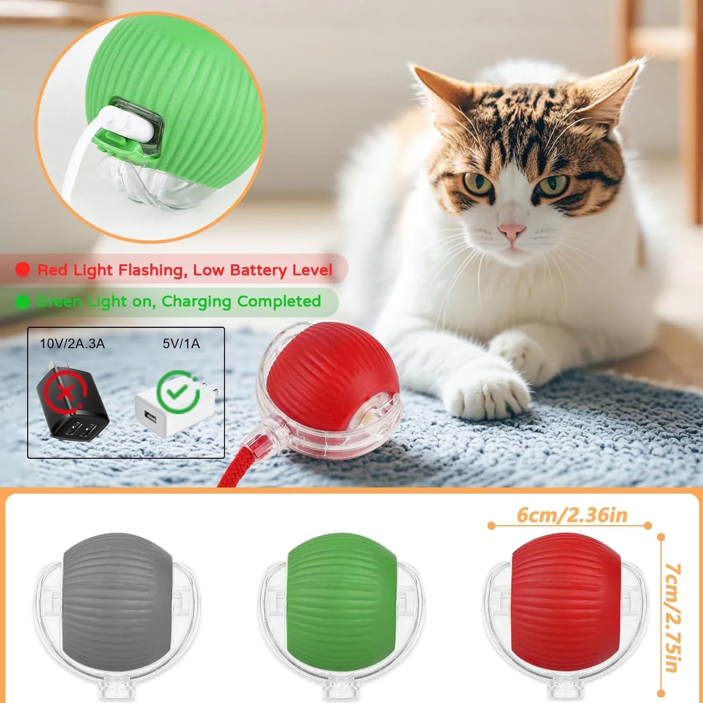 MouseChase™ Smart Rolling Cat Toy with Faux Tail