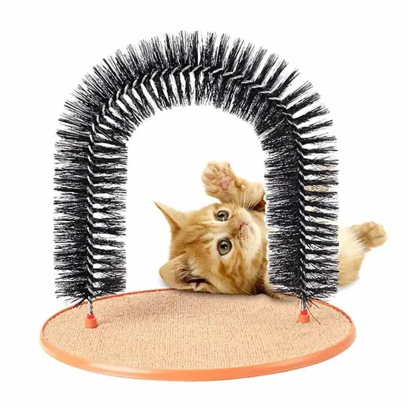 PurrSpa™ Self-Grooming Arch for Cats with Scratching Pad