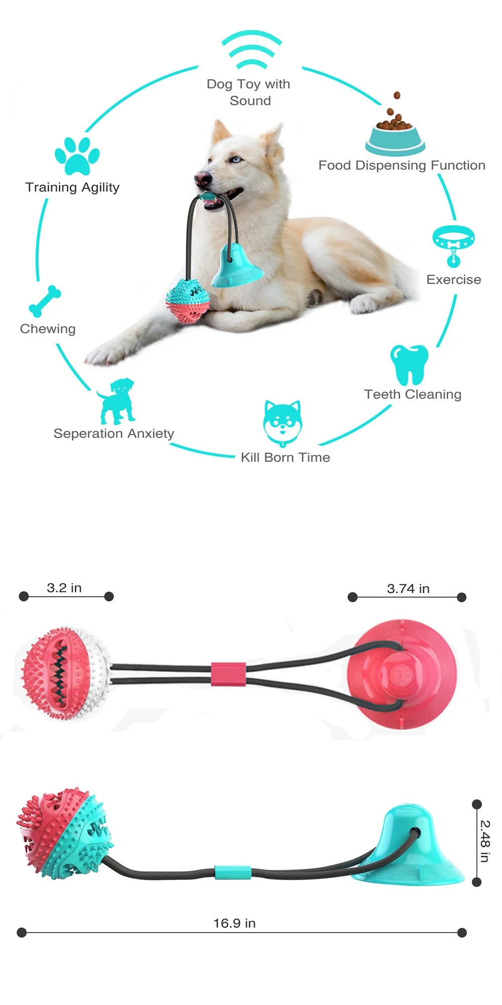 TugClean™ Interactive Suction Cup Chew Toy for Dogs