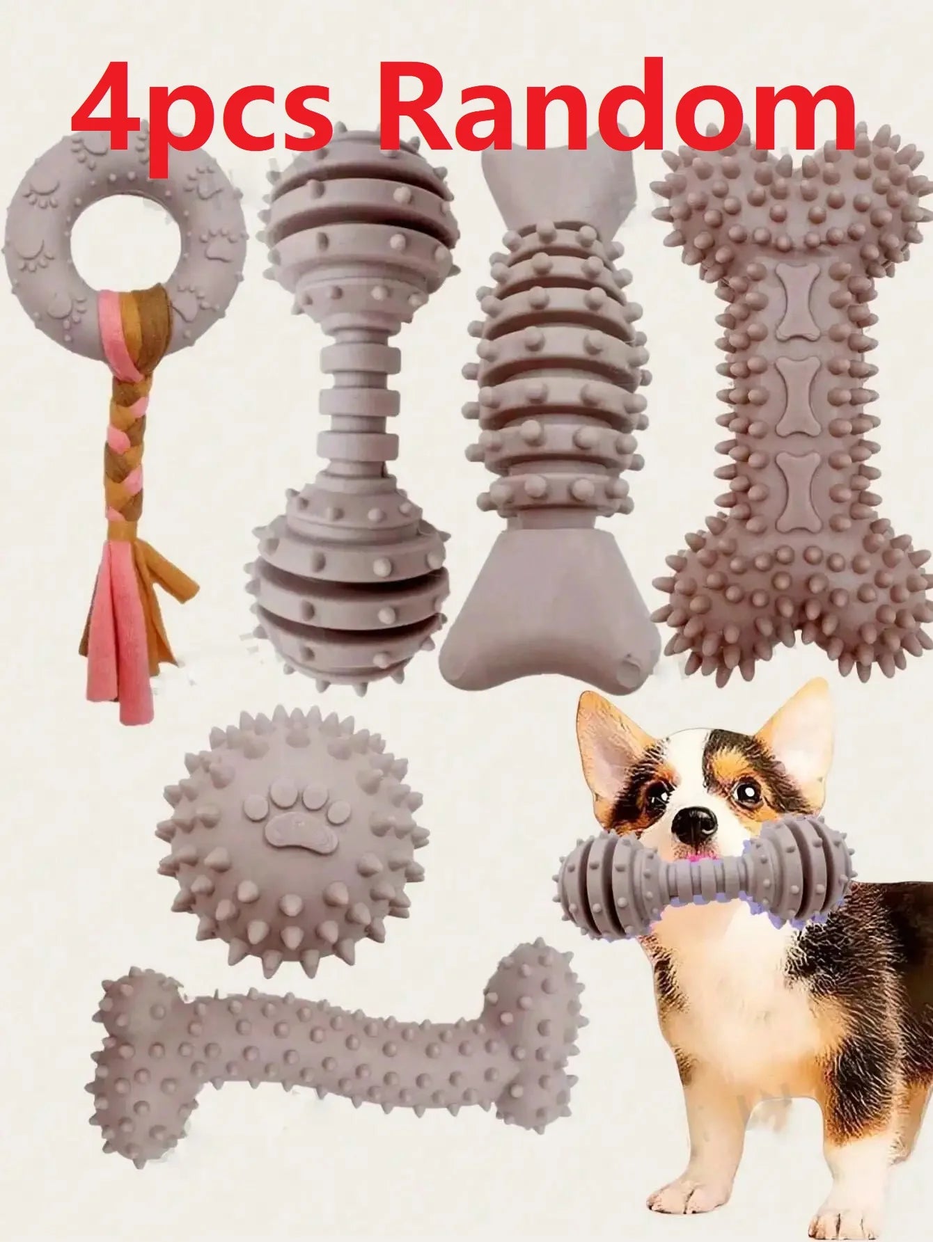 ChewBuddy™ Durable Rubber Chew Toy Set for Puppies & Small Dogs